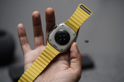 Lemon Yellow Magnetic Leather Loop For Apple Watch 49 (Series Ultra/Ultra 2/Ultra 3)