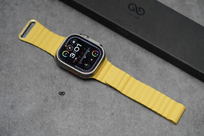 Lemon Yellow Magnetic Leather Loop For Apple Watch 49 (Series Ultra/Ultra 2/Ultra 3)