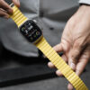Lemon Yellow Magnetic Leather Loop For Apple Watch 49 (Series Ultra/Ultra 2/Ultra 3)
