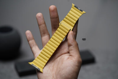 Lemon Yellow Magnetic Leather Loop For Apple Watch 49 (Series Ultra/Ultra 2/Ultra 3)