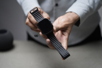 Black Magnetic Leather Loop For Apple Watch 49 MM Series Ultra/Ultra 2