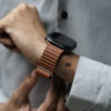 Saddle Tan Magnetic Leather Loop For Apple Watch 49 MM Series Ultra/Ultra 2/Ultra 3