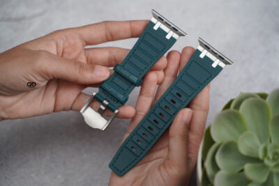 Croc Green Silicone Faux Leather Strap Apple Watch 44MM 45MM 46MM Series 4 5 6 7 8 9 10 11 (SE 2 3 Gen)