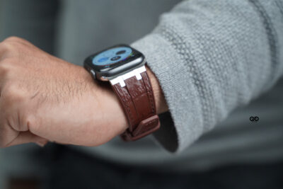 Wood brown Silicone Faux Leather Strap For Apple Watch 44MM 45MM 46MM Series 4 5 6 7 8 9 10 11 (SE 2 3 Gen)