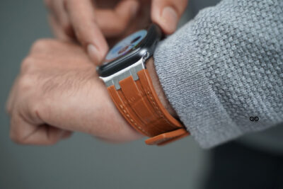 Cinnamon brown Silicone Faux Leather Strap For Apple Watch 44MM 45MM 46MM Series 4 5 6 7 8 9 10 11 (SE 2 3 Gen)