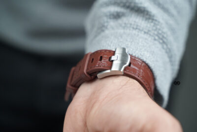 Wood brown Silicone Faux Leather Strap For Apple Watch 49 MM Series Ultra/Ultra 2/Ultra 3