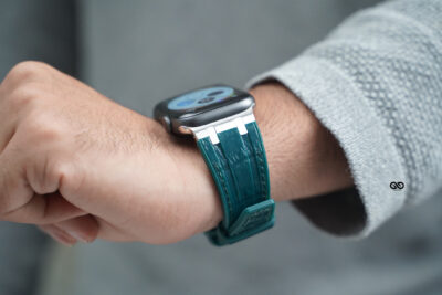 Croc Green Silicone Faux Leather Strap Apple Watch 44MM 45MM 46MM Series 4 5 6 7 8 9 10 11 (SE 2 3 Gen)