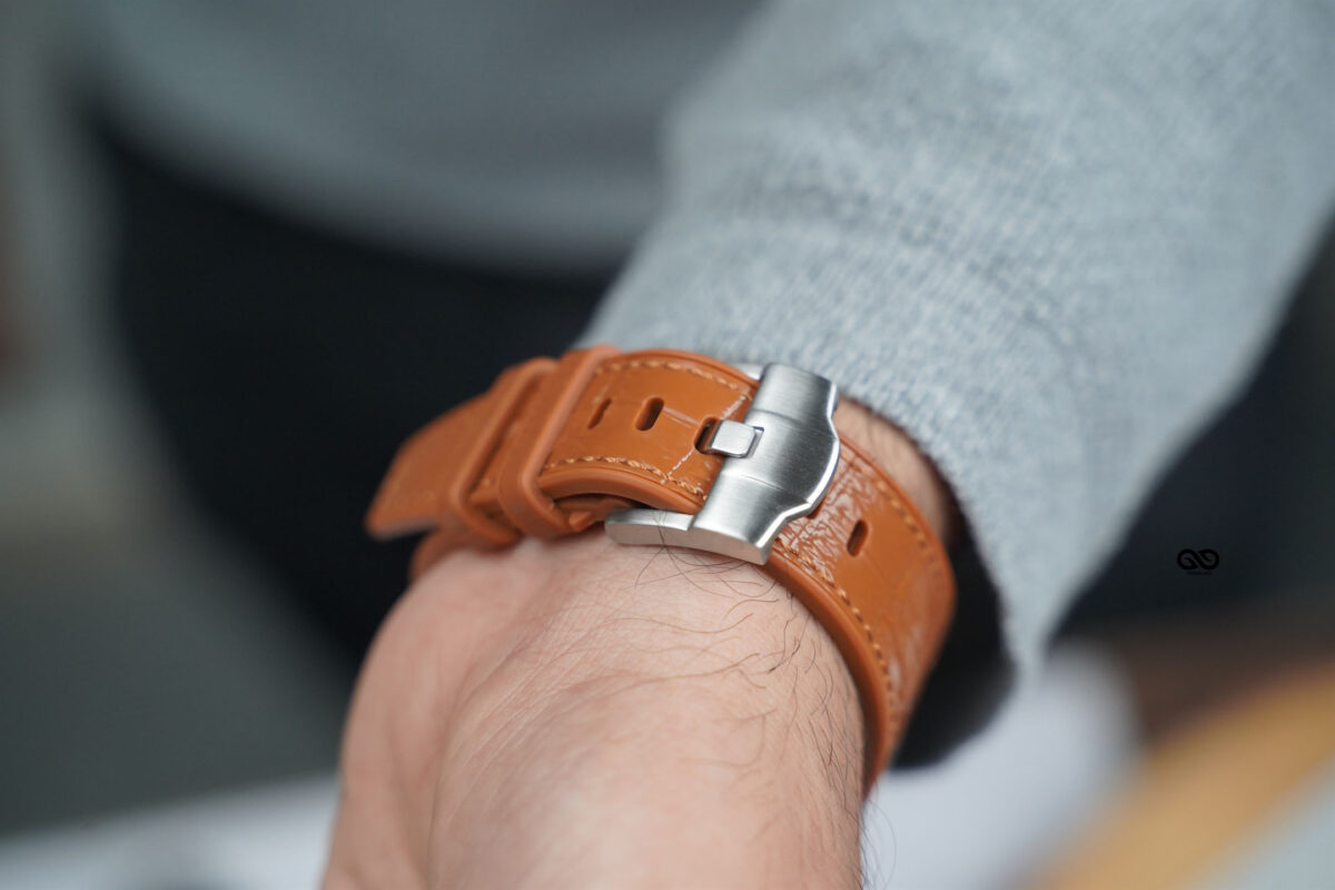 Cinnamon brown Silicone Faux Leather Strap For Apple Watch 49 MM Series Ultra/Ultra 2 /Ultra 3