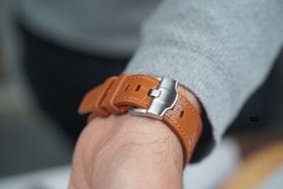 Cinnamon brown Silicone Faux Leather Strap For Apple Watch 49 MM Series Ultra/Ultra 2 /Ultra 3