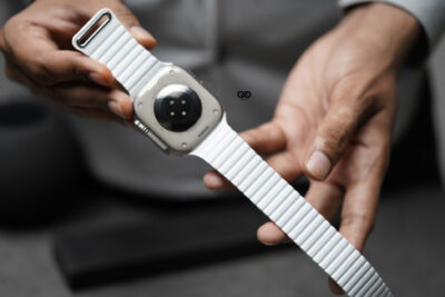 White Magnetic leather Loop For Apple Watch 49 (Series Ultra/Ultra 2/Ultra 3)