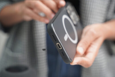 Smoky Black Magsafe Matte Finish Case with Kickstand Ring Feature