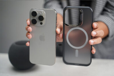 Smoky Black Magsafe Matte Finish Case with Kickstand Ring Feature