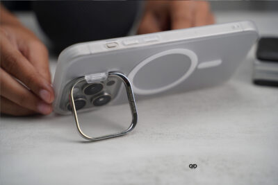 Frosted White Magsafe Matte Finish Case with Kickstand Ring Feature