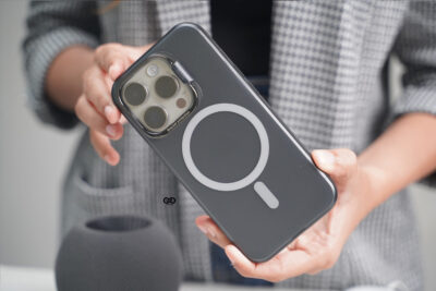 Smoky Black Magsafe Matte Finish Case with Kickstand Ring Feature