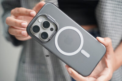 Smoky Black Magsafe Matte Finish Case with Kickstand Ring Feature