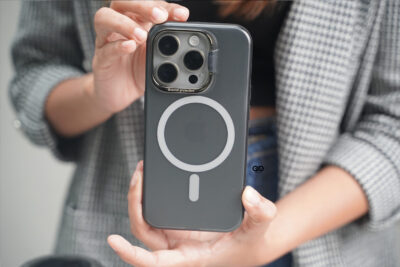 Smoky Black Magsafe Matte Finish Case with Kickstand Ring Feature