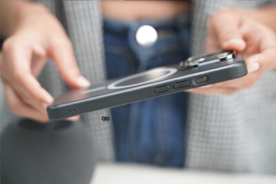 Smoky Black Magsafe Matte Finish Case with Kickstand Ring Feature