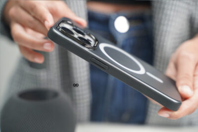 Smoky Black Magsafe Matte Finish Case with Kickstand Ring Feature