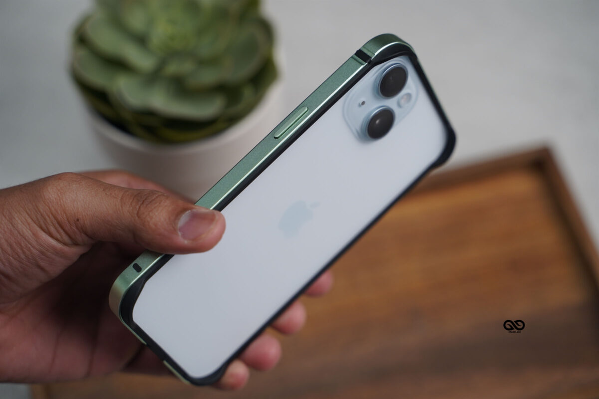 Green Fiber Bumper for iPhone 15 Plus(Bumper, not a Case)
