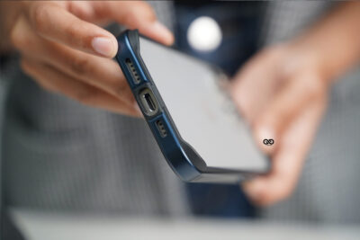 Blue Titanium Fiber Bumper for iPhone 15 Pro (Bumper, not a Case)