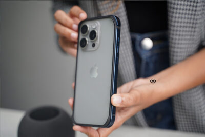 Blue Titanium Fiber Bumper for iPhone 15 Pro (Bumper, not a Case)