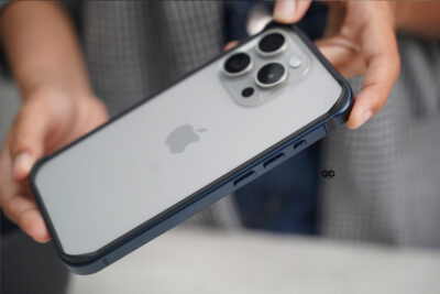 Blue Titanium Fiber Bumper for iPhone 15 Pro (Bumper, not a Case)