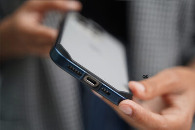 Blue Titanium Fiber Bumper for iPhone 15 Pro (Bumper, not a Case)