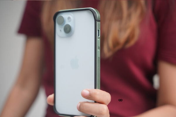 Green Fiber Bumper for iPhone 15 (Bumper, not a Case)