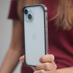 Pink Fiber Bumper for iPhone 15 Plus (Bumper, not a Case)