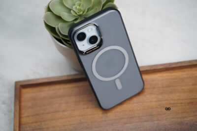 Smoky Black Magsafe Matte Finish Case with Kickstand Ring Feature