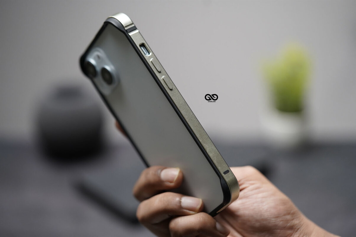 Light Yellow Fiber Bumper for iPhone 15 Plus(Bumper, not a Case)