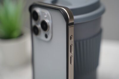 Natural titanium Fiber Bumper for iPhone 15 Pro (Bumper, not a Case)