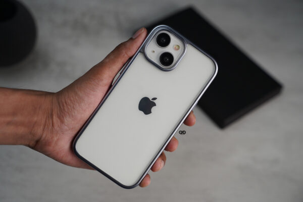 Sierra Blue Transparent shockproof case with colored border For iPhone iPhone 15/15 Plus