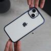 Deep Blue Transparent shockproof case with colored border For iPhone 15/15 Plus