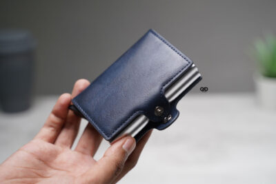 Personalized Vegan Leather Card And Cash Holder with Double Slot Wallet