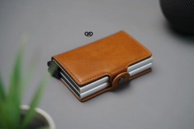 Personalized Vegan Leather Card And Cash Holder with Double Slot Wallet