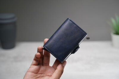 Personalized Vegan Leather Card And Cash Holder with Double Slot Wallet