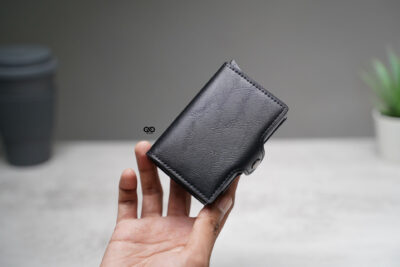 Personalized Vegan Leather Card And Cash Holder with Double Slot Wallet
