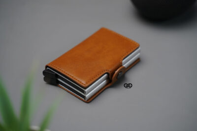 Personalized Vegan Leather Card And Cash Holder with Double Slot Wallet