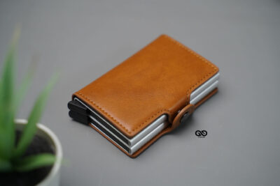 Personalized Vegan Leather Card And Cash Holder with Double Slot Wallet