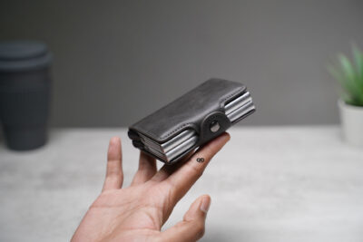 Personalized Vegan Leather Card And Cash Holder with Double Slot Wallet