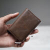 Personalized Vegan Leather Card And Cash Holder with Double Slot Wallet