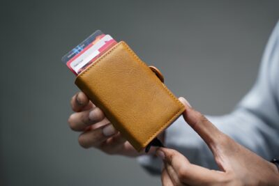 Personalized Vegan Leather Card And Cash Holder with Double Slot Wallet