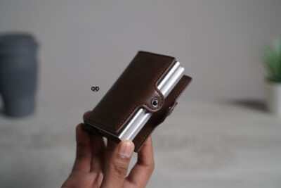 Personalized Vegan Leather Card And Cash Holder with Double Slot Wallet