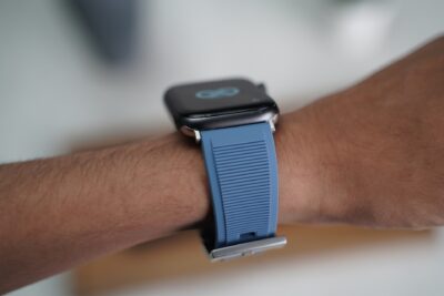 Cool Blue Waterproof Silicone Sports Band with Buckle for Apple Watch 44MM 45MM 46MM Series 4 5 6 7 8 9 10 11 (SE 2 3 Gen)