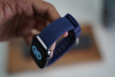 Deep Navy Waterproof Silicone Sports Band with Buckle for Apple Watch 44MM 45MM 46MM Series 4 5 6 7 8 9 10 11 (SE 2 3 Gen)