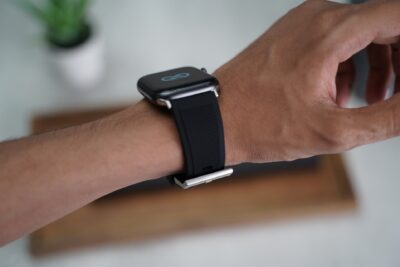 Black Waterproof Silicone Sports Band with Buckle for Apple Watch 44MM 45MM 46MM Series 4 5 6 7 8 9 10 11 (SE 2 3 Gen)