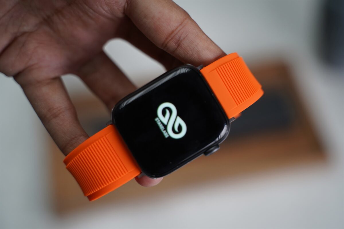 Ultra Orange Waterproof Silicone Sports Band with Buckle for Apple Watch 44MM 45MM 46MM Series 4 5 6 7 8 9 10 SE SE 2 Gen Starelabs India