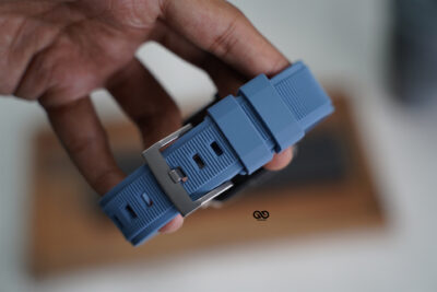 Cool Blue Waterproof Silicone Sports Band with Buckle for Apple Watch 44MM 45MM 46MM Series 4 5 6 7 8 9 10 11 (SE 2 3 Gen)