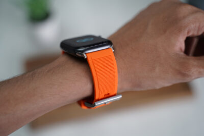 Ultra Orange Waterproof Silicone Sports Band with Buckle for Apple Watch 44MM 45MM 46MM Series 4 5 6 7 8 9 10 11 (SE 2 3 Gen)